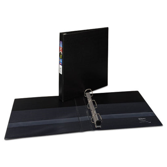 HEAVY-DUTY NON-VIEW BINDER W/ DURAHINGE & ONE TOUCH EZD RINGS - BLACK