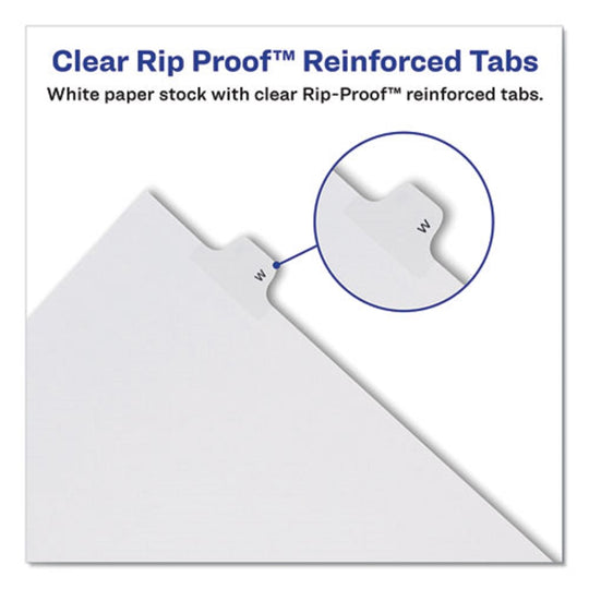 PREPRINTED LEGAL EXHIBIT SIDE TAB INDEX DIVIDERS, ALLSTATE STYLE, 26 TAB - WHITE