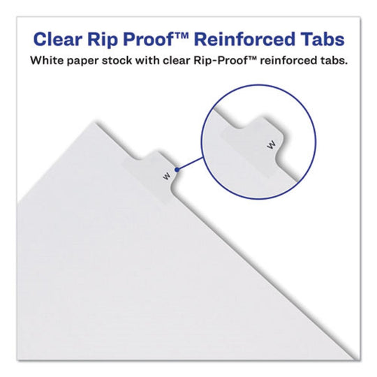 PREPRINTED LEGAL EXHIBIT SIDE TAB INDEX DIVIDERS, ALLSTATE STYLE - WHITE