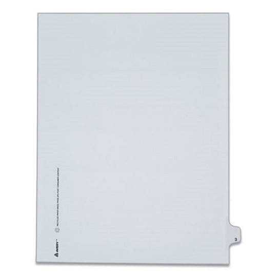 PREPRINTED LEGAL EXHIBIT SIDE TAB INDEX DIVIDERS, ALLSTATE STYLE - WHITE