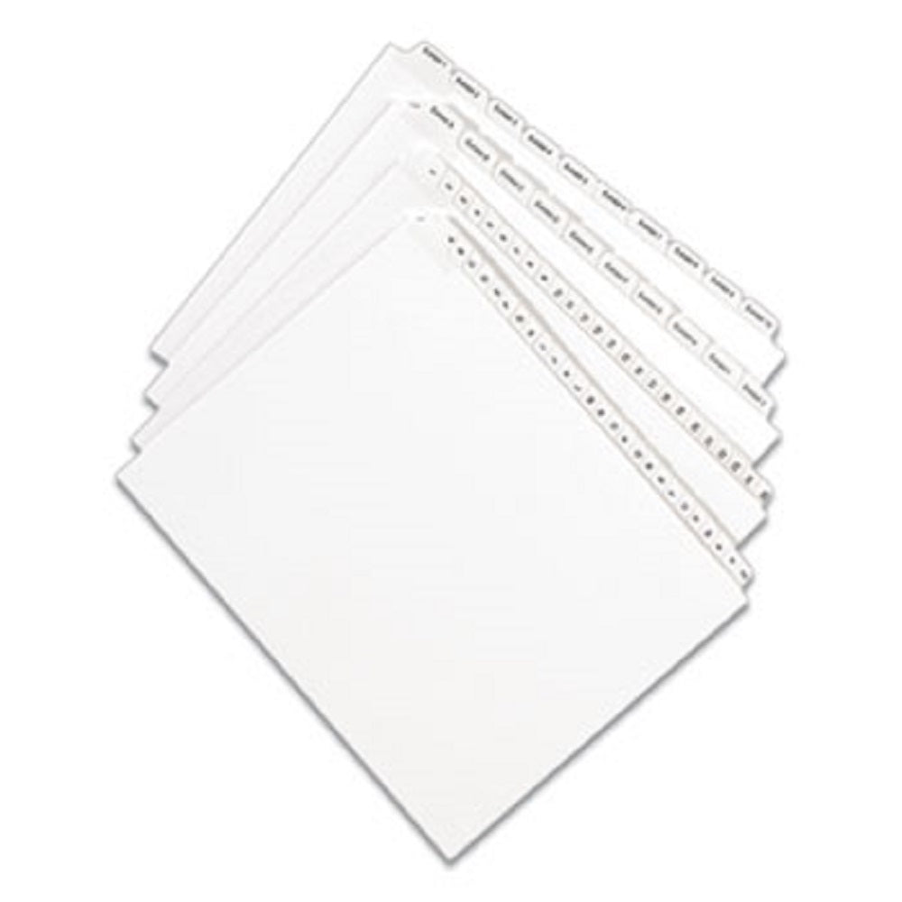 PREPRINTED LEGAL EXHIBIT SIDE TAB INDEX DIVIDERS, ALLSTATE STYLE - WHITE