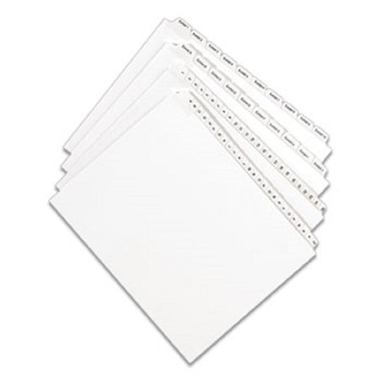 PREPRINTED LEGAL EXHIBIT SIDE TAB INDEX DIVIDERS, ALLSTATE STYLE - WHITE