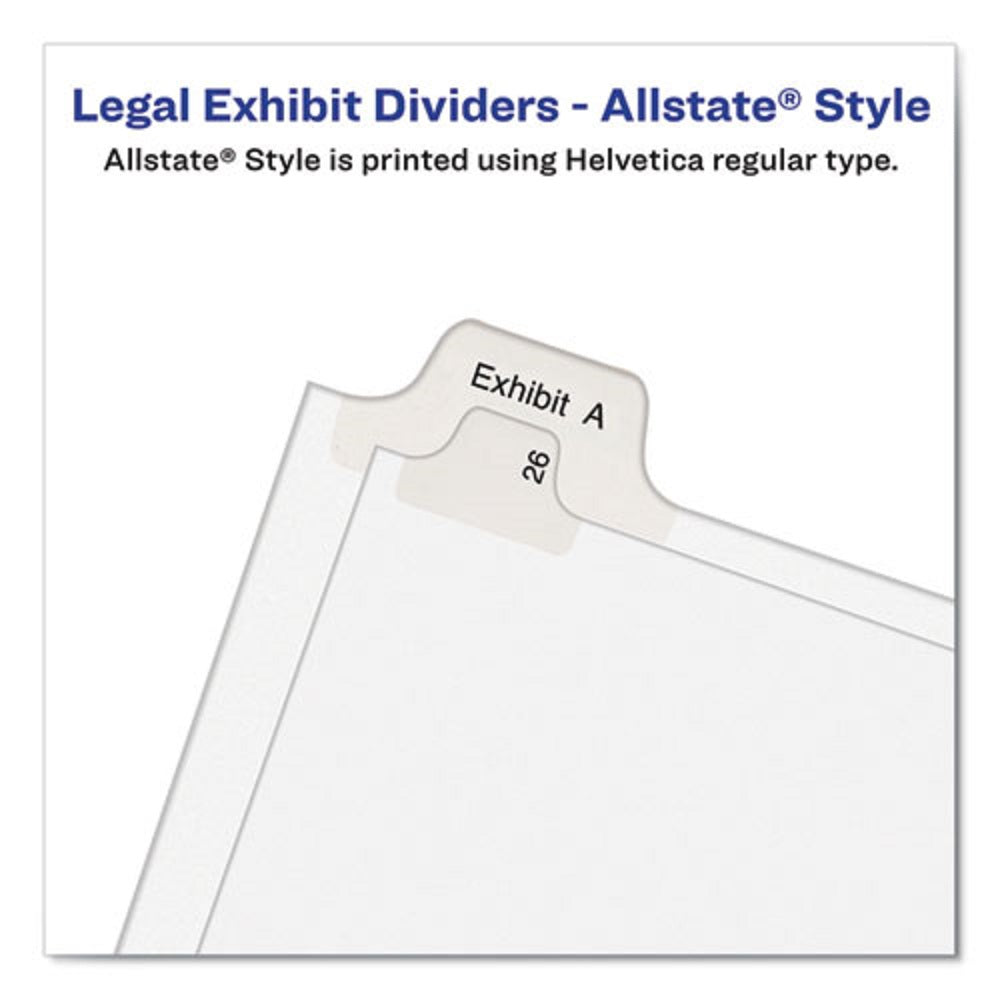 PREPRINTED LEGAL EXHIBIT SIDE TAB INDEX DIVIDERS, ALLSTATE STYLE - WHTIE