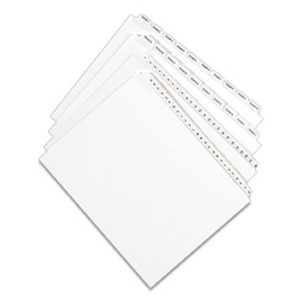 PREPRINTED LEGAL EXHIBIT SIDE TAB INDEX DIVIDERS, ALLSTATE STYLE, 10 TAB - WHITE