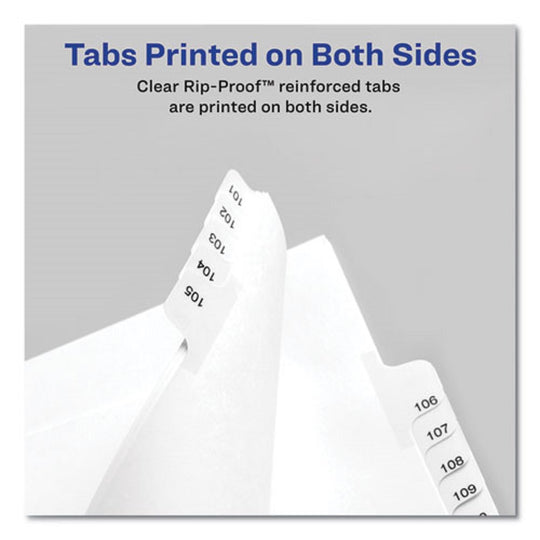 PREPRINTED LEGAL EXHAIBIT SIDE TAB INDEX DIVIDERS, ALLSTATE STYLE - WHITE