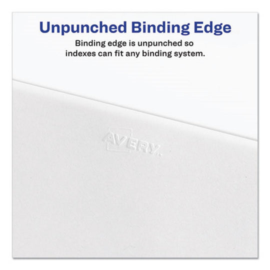 PREPRINTED LEGAL EXHAIBIT SIDE TAB INDEX DIVIDERS, ALLSTATE STYLE - WHITE