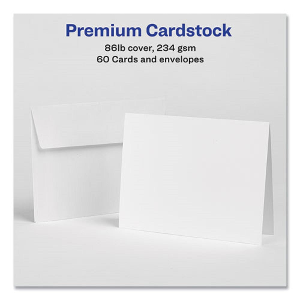 NOTE CARDS W/ MATCHING ENVELOPES, INKJET - MATTE WHITE