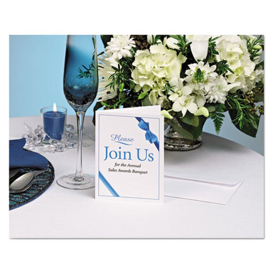 NOTE CARDS W/ MATCHING ENVELOPES, INKJET - MATTE WHITE