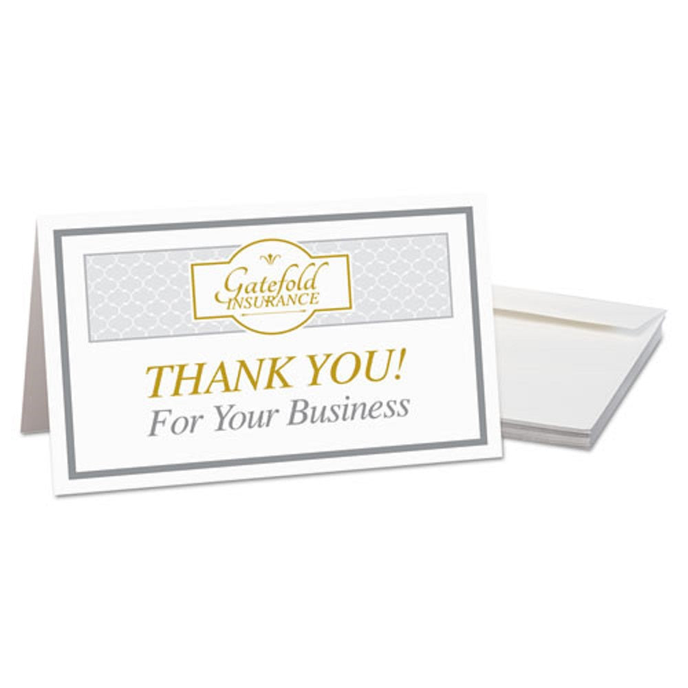 HALF-FOLD GREETING CARDS W/ MATCHING ENVELOPES, INKJET - MATTE WHITE