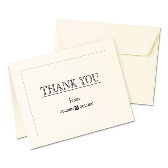 NOTE CARDS W/ MATCHING ENVELOPES, INKJET - EMBOSSED MATTE IVORY