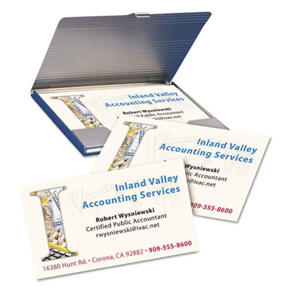 PRINTABLE MICROPERFORATED BUSINESS CARDS W/ SURE FEED TECHNOLOGY, INKJET - IVORY