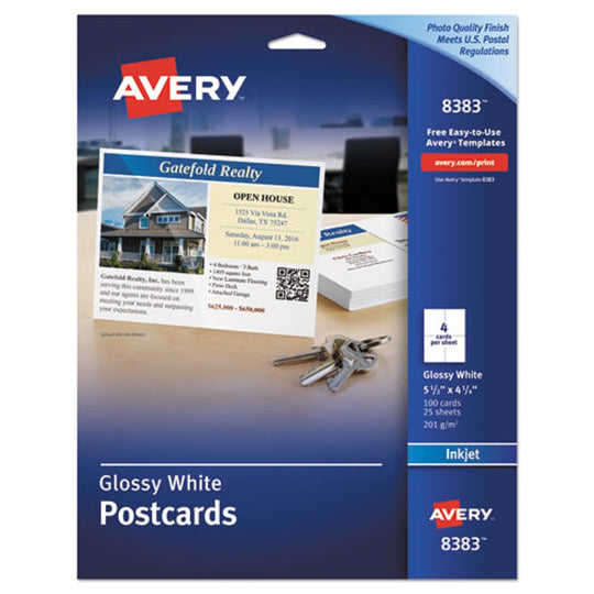 GLOSSY WHITE POST CARDS