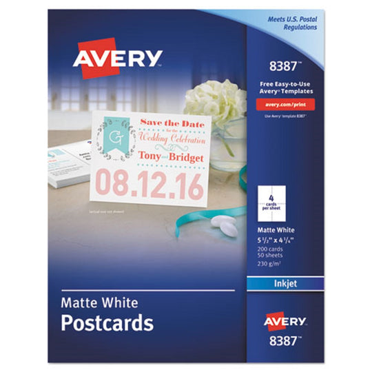 POSTCARDS FOR INKJET PRINTERS - 4 1/4 x 5 1/2 - MATTE WHITE