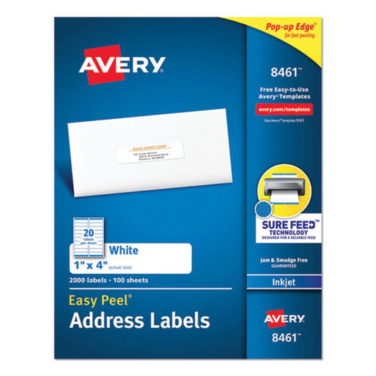 EASY PEEL ADDRESS LABELS W/ SURE FEED TECHNOLOGY, INKJET PRINTERS - WHITE