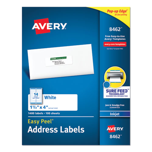 EASY PEEL ADDRESS LABELS W/ SURE FEED TECHNOLOGY, INKJET PRINTERS - WHITE