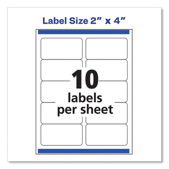 SHIPPING LABELS W/ TRUE BLOCK TECHNOLOGY, INKJET PRINTERS - WHITE