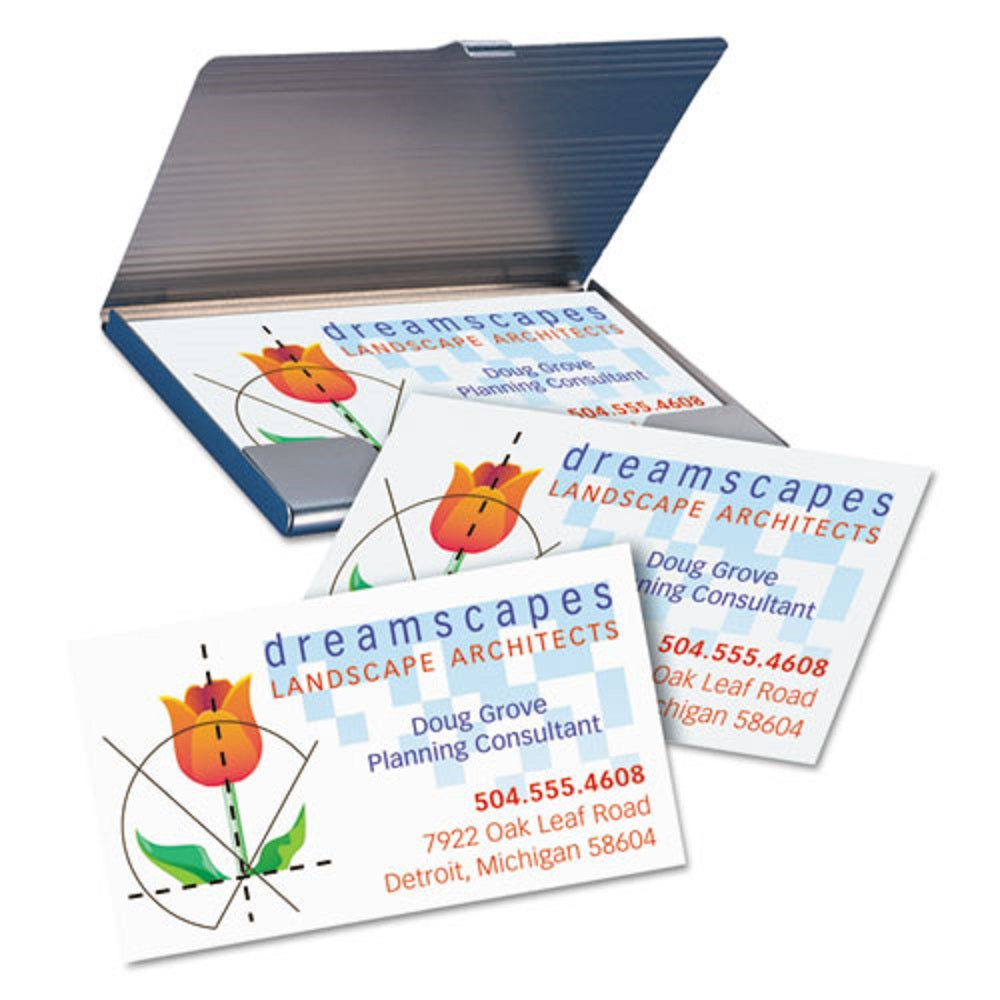 PRINTABLE MICROPERFORATED BUSINESS CARDS W/ SURE FEED TECHNOLOGY, INKJET - WHITE