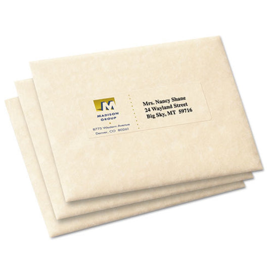 EASY PEEL MAILING LABELS W/ SURE FEED TECHNOLOGY, INKJET PRINTER - MATTE CLEAR