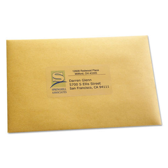 EASY PEEL MAILING LABELS W/ SURE FEED TECHNOLOGY, INKJET PRINTERS - MATTE CLEAR