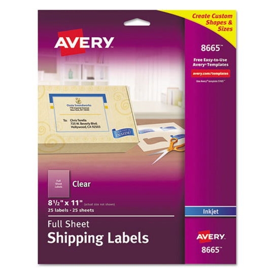 SHIPPING LABELS, INKJET PRINTERS - MATTE CLEAR