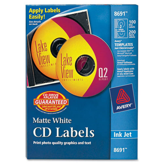 INKJET CD LABELS - MATTE WHIET