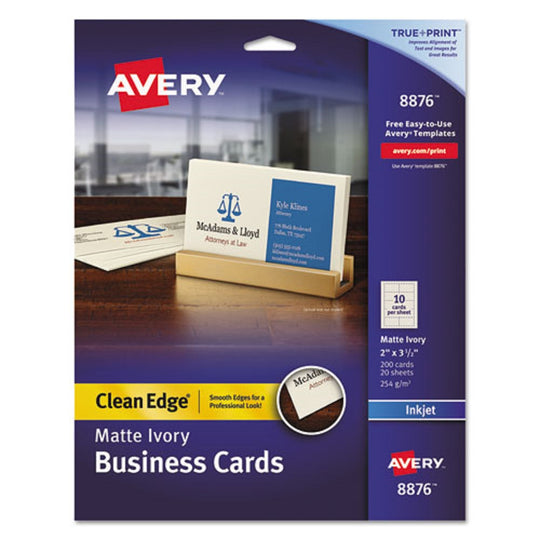 CLEAN EDGE BUSINESS CARDS - IVORY