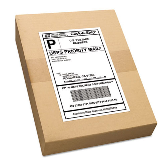 SHIPPING LABELS W/ TRUE BLOCK TECHNOLOGY, INKJET/LASER PRINTES - WHITE