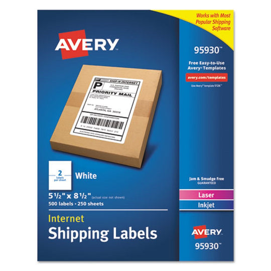 SHIPPING LABELS-BULK PACKS, INK - WHITE