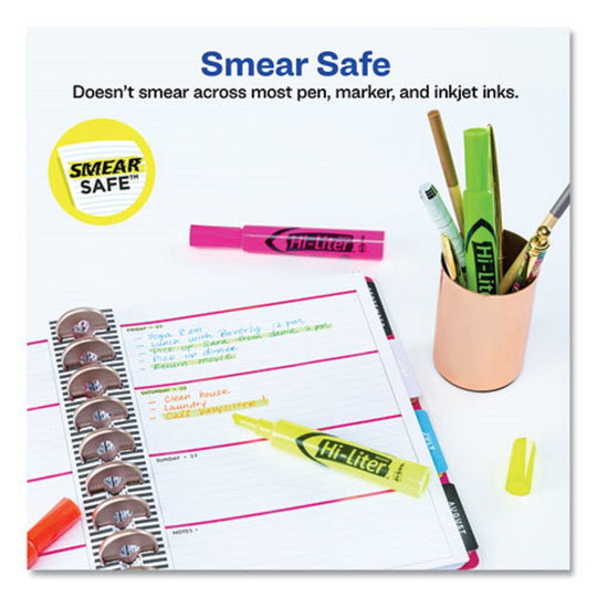 AVERY HI-LITER DESK STYLE HIGHLIGHTERS - SMEARSAFE