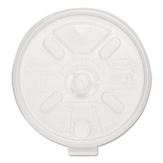 DART LIFT-N-LOCK COFFEE CUP CLEAR LIDS 100/SLEEVE, 10 SLEEVES/CARTON