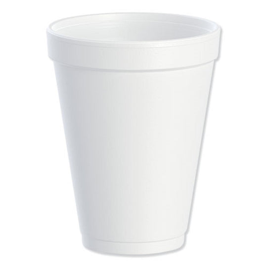 DART FOAM DRINK CUPS, 12 OZ. - WHITE - 25/BAG, 40 BAGS/CARTON