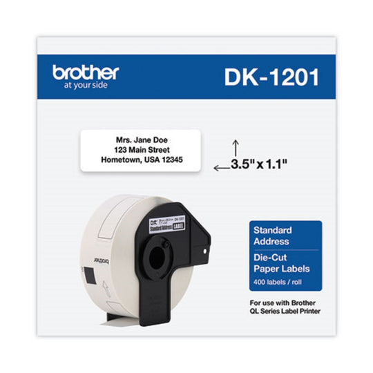 BROTHER DK1201 STANDARD ADDRESS WHITE PAPER LABELS