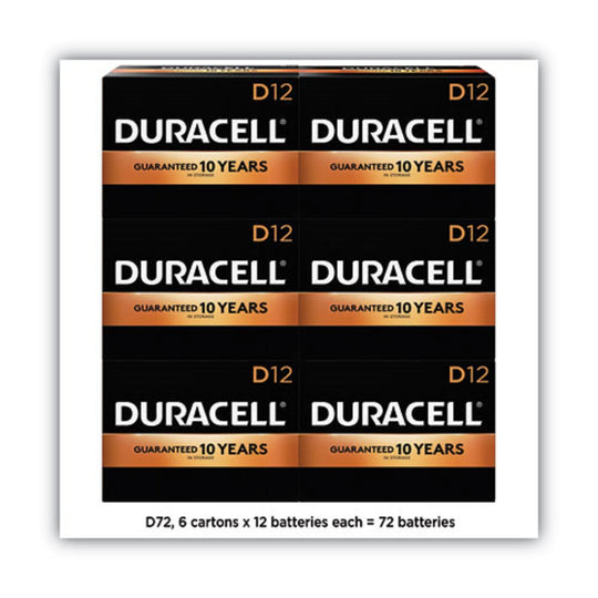 DURACELL® COPPERTOP ALKALINE D BATTERIES - 72/CARTON