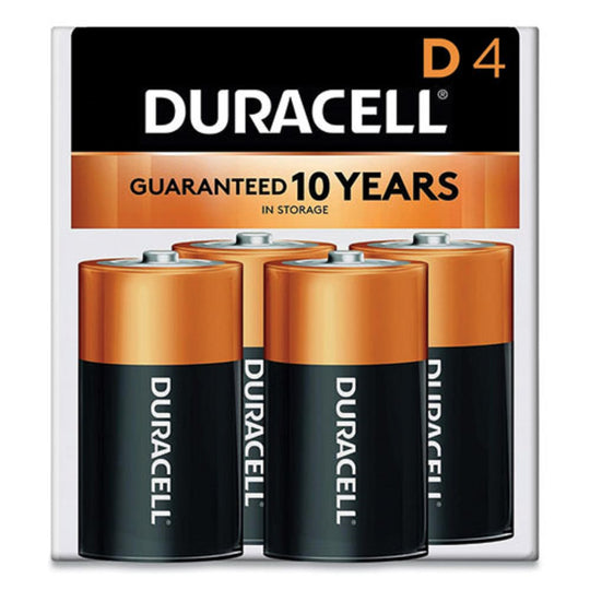 DURACELL® COPPERTOP ALKALINE D BATTERIES - 4/PACK