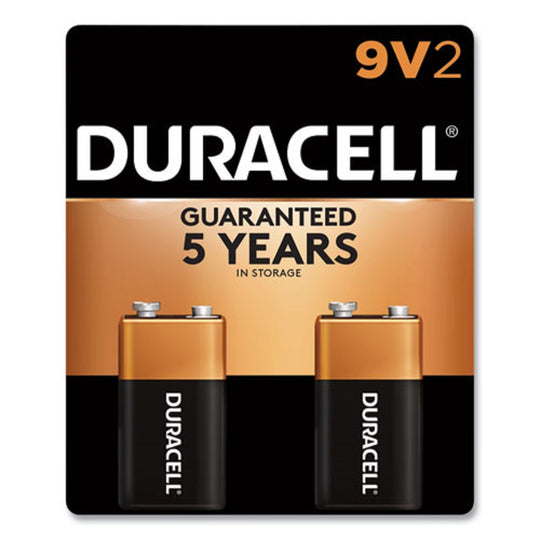 DURACELL® COPPERTOP ALKALINE 9V BATTERIES - 2/PACK