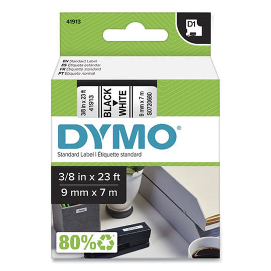 D1 HIGH PERFORMANCE POLYESTER REMOVABLE LABEL TAPE - BLACK ON WHITE