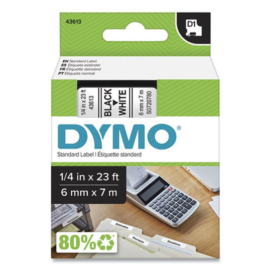 D1 HIGH PERFORMANCE POLYESTER REMOVABLE LABEL TAPE - BLACK ON WHITE