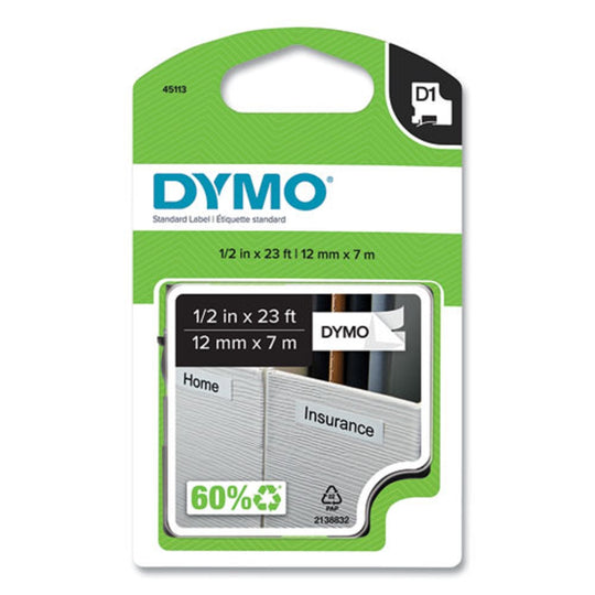 D1 HIGH PERFORMANCE POLYESTER REMOVABLE LABEL TAPE - BLACK ON WHITE