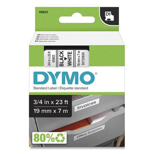 D1 HIGH PERFORMANCE POLYESTER REMOVABLE LABEL TAPE - BLACK ON WHITE