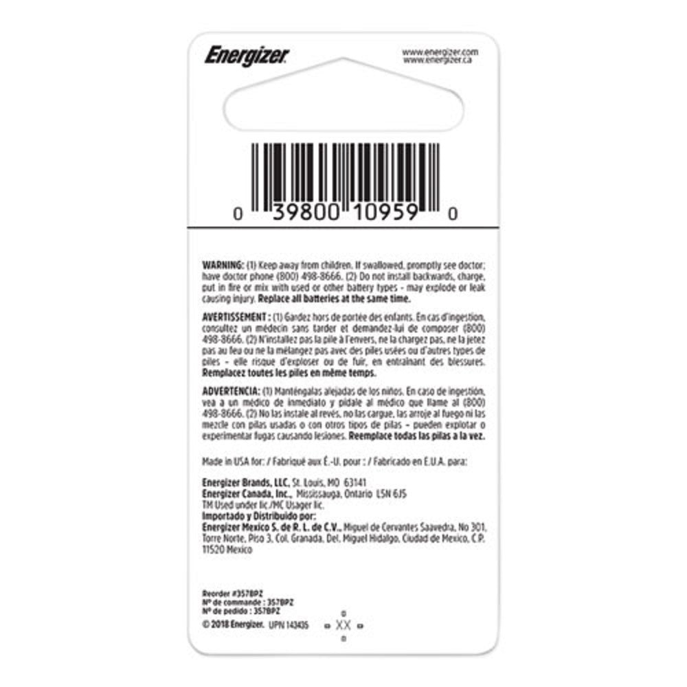 ENERGIZER® 357/303 SILVER OXIDE BUTTON CELL BATTERY