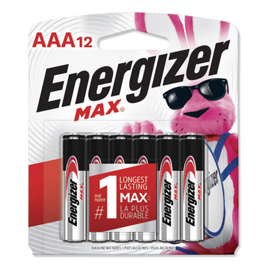 ENERGIZER® MAX ALKALINE AAA BATTERIES - 12/PACK