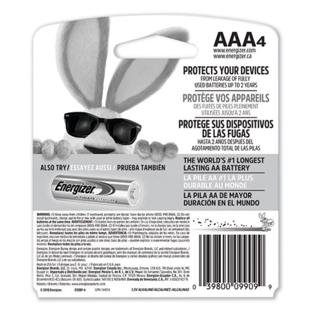 ENERGIZER® MAX ALKALINE AAA BATTERIES - 4/PACK