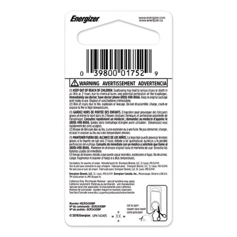 ENERGIZER® 2430 LITHIUM COIN BATTERIES