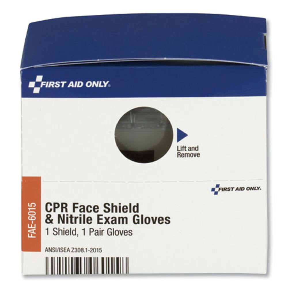 SMART COMPLIANCE RESCUE BREATHER FACE SHIELD WITH 2 NITRILE EXAM GLOVES