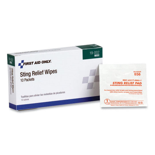 FIRST AID STING RELIEF PADS - 10/BOX