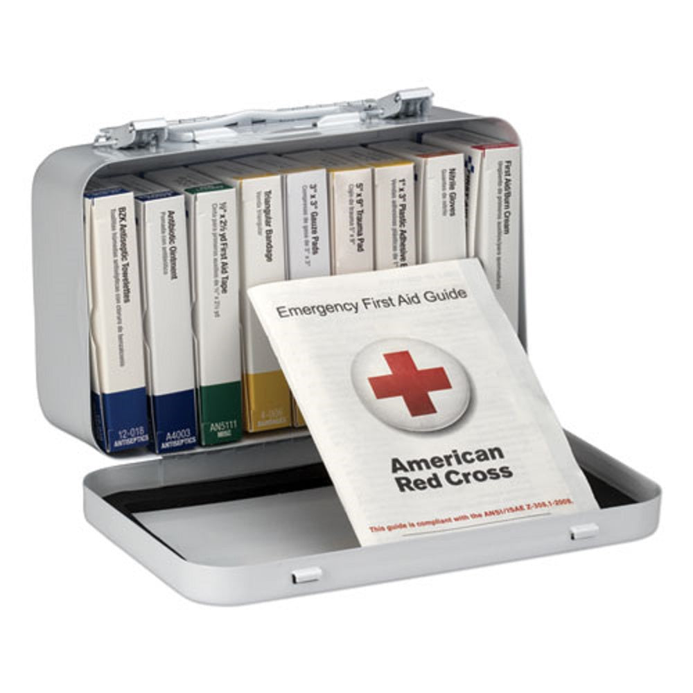 UNITIZED FIRST AID KIT FOR 10 PEOPLE - 65 PIECES - OSHA/ANSI - METAL CASE