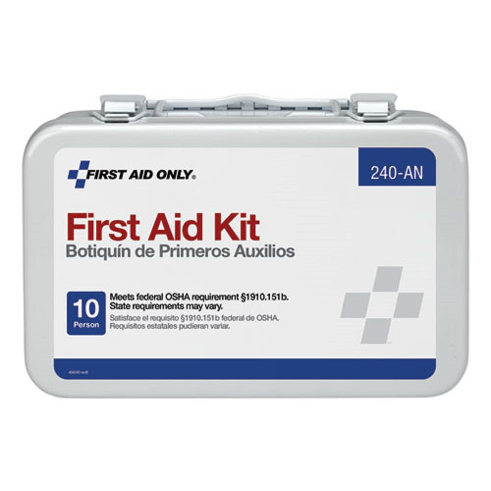 UNITIZED FIRST AID KIT FOR 10 PEOPLE - 65 PIECES - OSHA/ANSI - METAL CASE