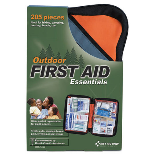 OUTDOOR SOFTSIDED FIRST AID KIT FOR - 10 PEOPLE - 205 PIECES - FABRIC CASE