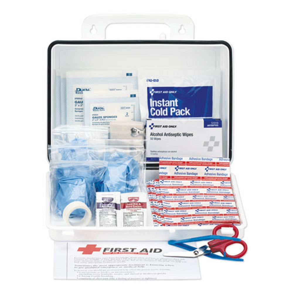 OFFICE FIRST AID KIT - FOR UP TO 25 PEOPLE - 131 PIECES - PLASTIC CASE