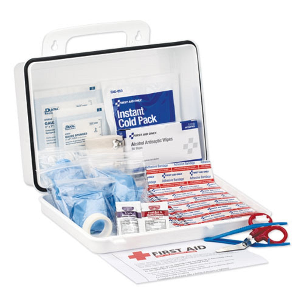 OFFICE FIRST AID KIT - FOR UP TO 25 PEOPLE - 131 PIECES - PLASTIC CASE